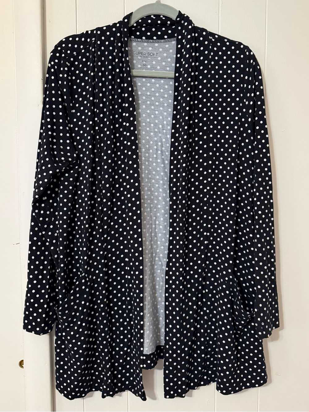 torrid size 00 Black Cardigan with White Polka Dots